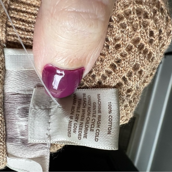 LOFT Tan Cardigan with Relaxed Fit and Textured Knit - Picture 5 of 9